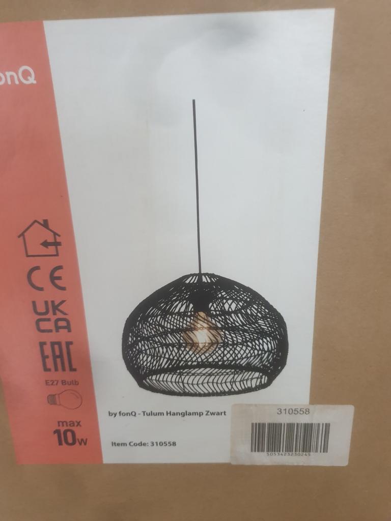 Fonq Tulum Hanglamp Zwart, Ophalen, Nieuw, 75 cm of meer, Modern