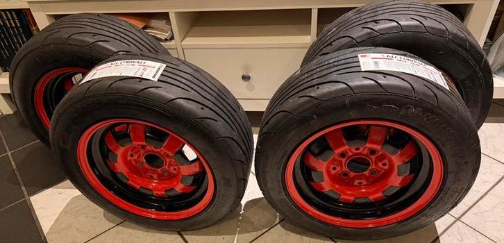 4x100 verbreede wielset semi slick nieuw, Ophalen of Verzenden