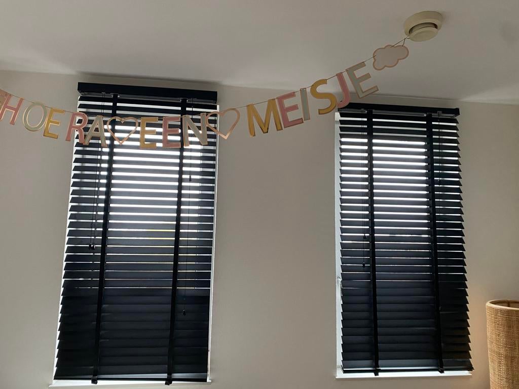 Twee mooie zwarte jaloezieën te koop, Ophalen, Zwart, 50 tot 100 cm, Zo goed als nieuw