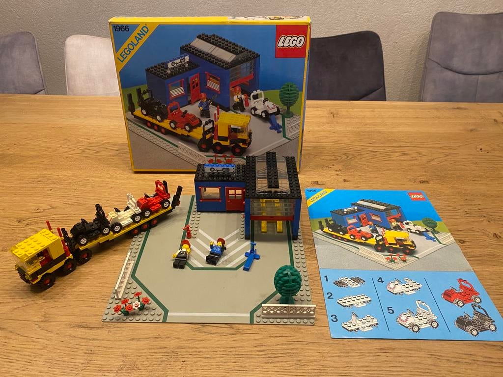 Lego 1966 car repair shop met doos in nette staat, Ophalen of Verzenden, Gebruikt, Complete set, Lego