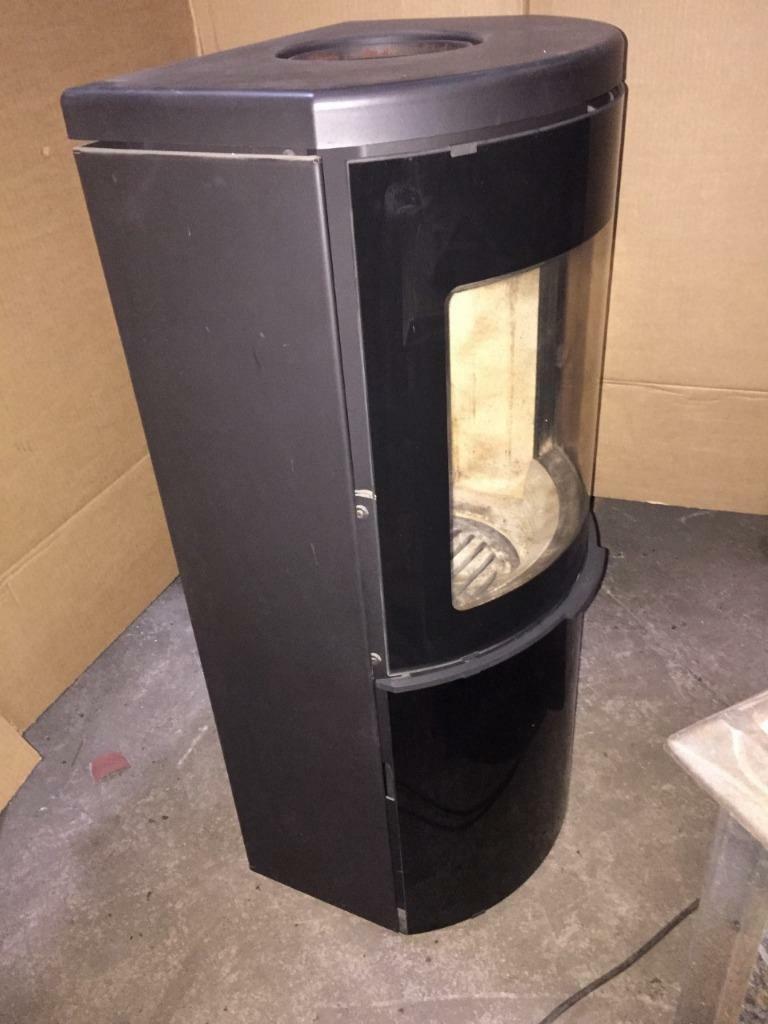 Hwam 3410 liftdeur houtkachel demomodel 4,5 kW, Zo goed als nieuw, Hout, Vrijstaand