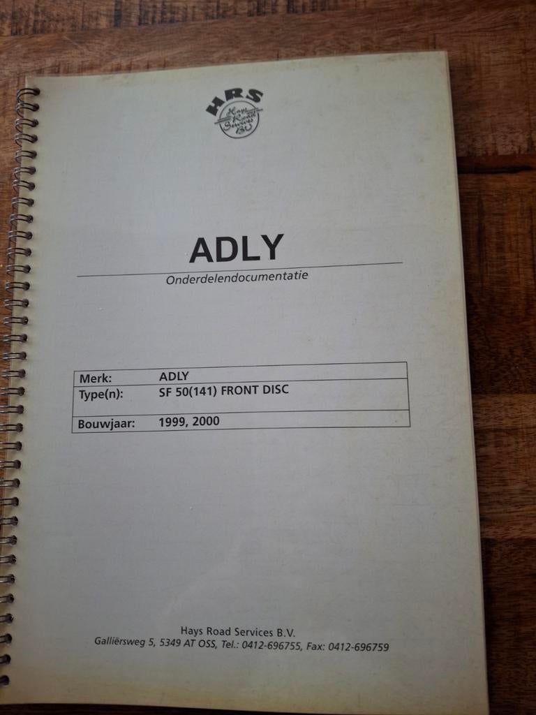 ADLY SF 50(141) Front Disc Onderdelendocumentatie, Fietsen en Brommers, Ophalen of Verzenden