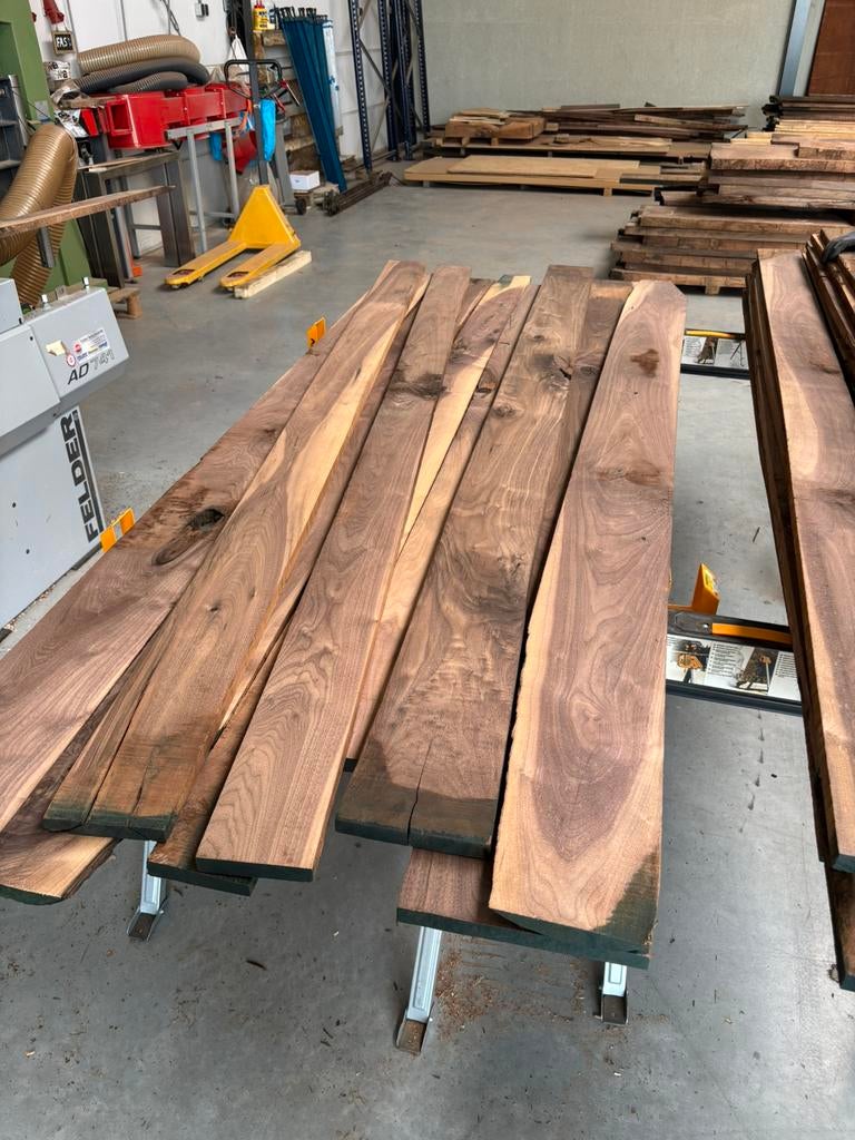 10 Planken Rustiek Amerikaans Noten ca. 0,1m3, Doe-het-zelf en Verbouw, Hout en Planken, Minder dan 25 mm, Nieuw, Ophalen of Verzenden