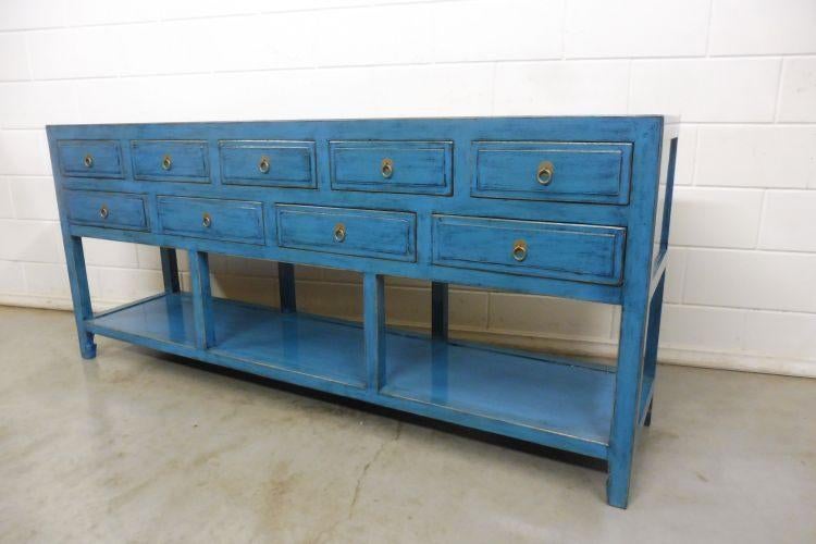 Chinese kast side table Dressoir Blauw