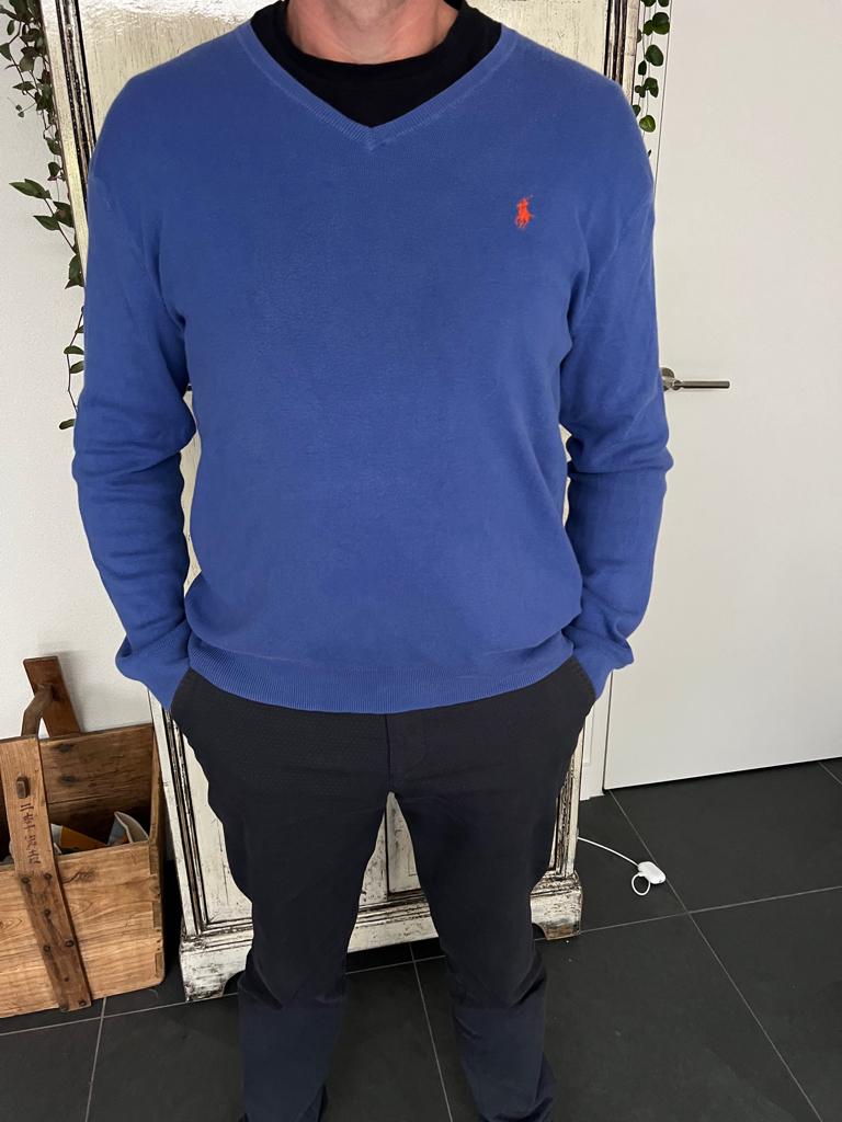 Ralph lauren trui v hals xl blauw, Blauw, Ralph Lauren, Maat 56/58 (XL), Schipluidenlaan 20 5035KJ Tilburg