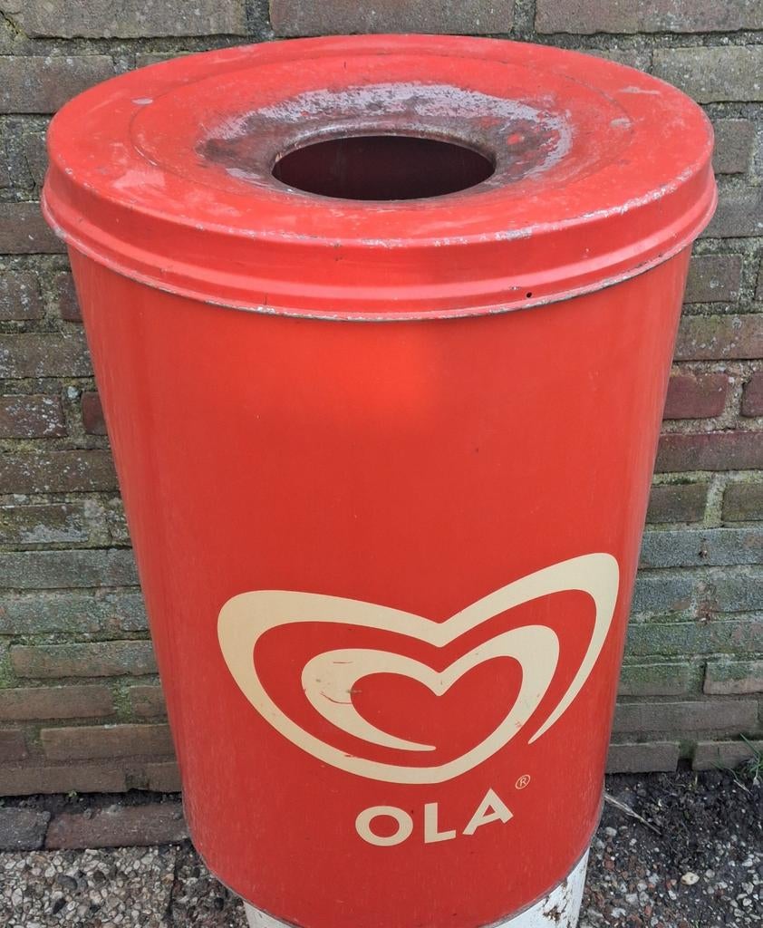 OLA IJS papierbak. Metaal. Ca '60/'70. 42/61 cm. RARE., Ophalen, Gebruikt, 50 tot 75 cm, 40 liter of meer