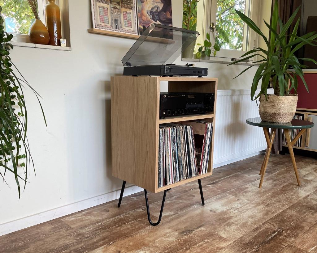 Eiken Platenspeler / audiomeubel voor lp's & apparatuur, Nienhof 48, Nieuw, Ophalen of Verzenden, Plaatwerk Design