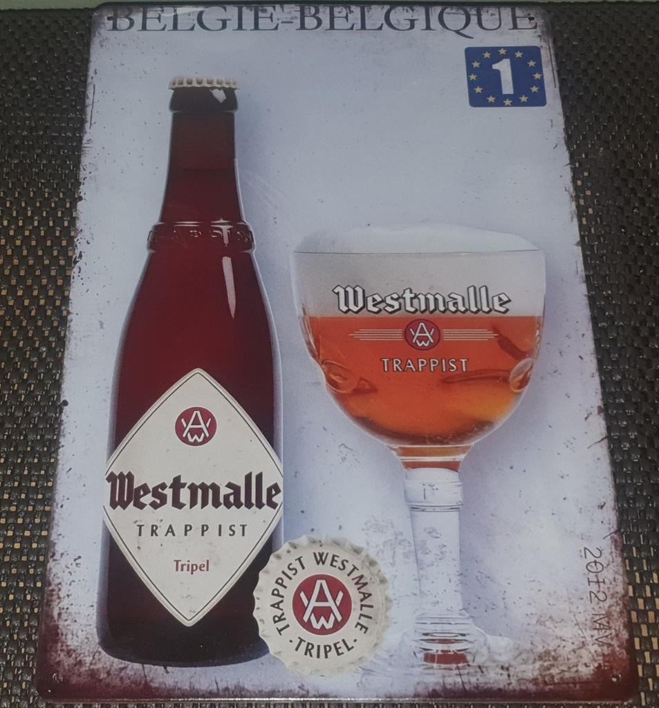 Westmalle Wandbord (30x20 cm) – Ideaal voor Man cave, Ophalen of Verzenden, Nieuw, Reclamebord, Plaat of Schild, Overige merken