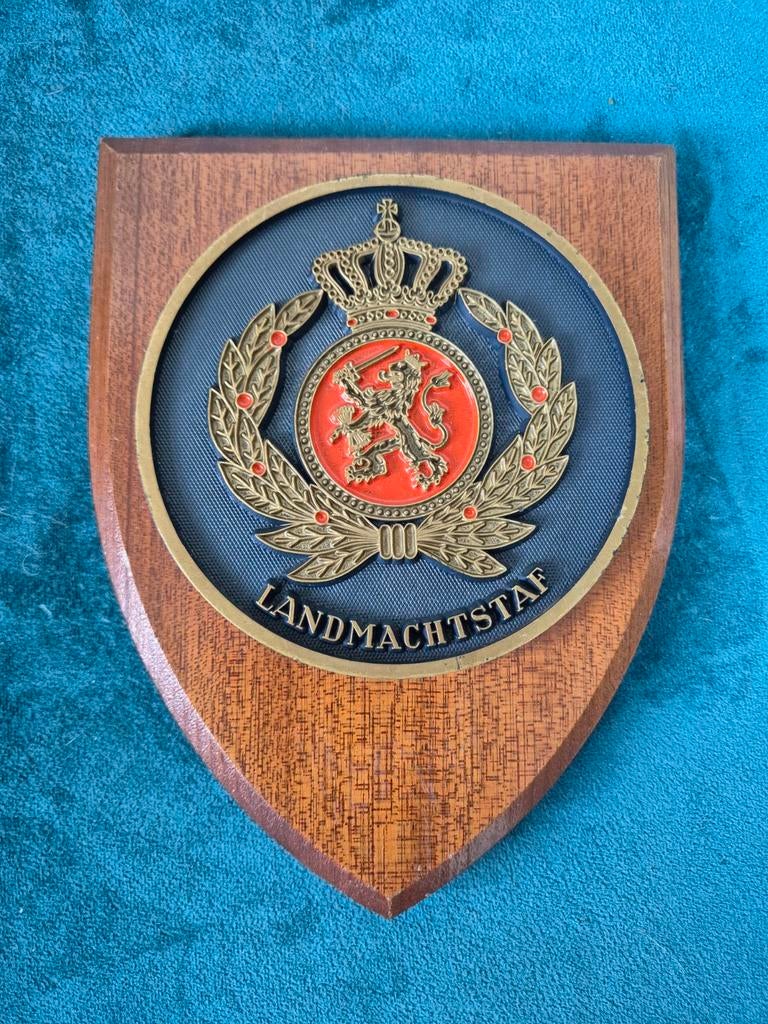 Wapenschild Landmachtstaf, Ophalen of Verzenden, Landmacht, Nederland, Embleem of Badge