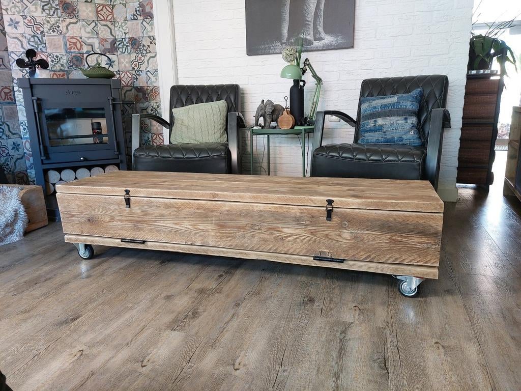 Tv meubel industrieel 150 cm, Ophalen, Japandi, 150 tot 200 cm, Nieuw