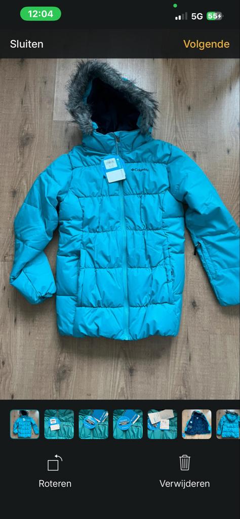Turquoise Columbia Ski Jas - Nieuw! Maat 158, Kinderen en Baby's, Kinderkleding | Maat 158, Ophalen of Verzenden, Nieuw