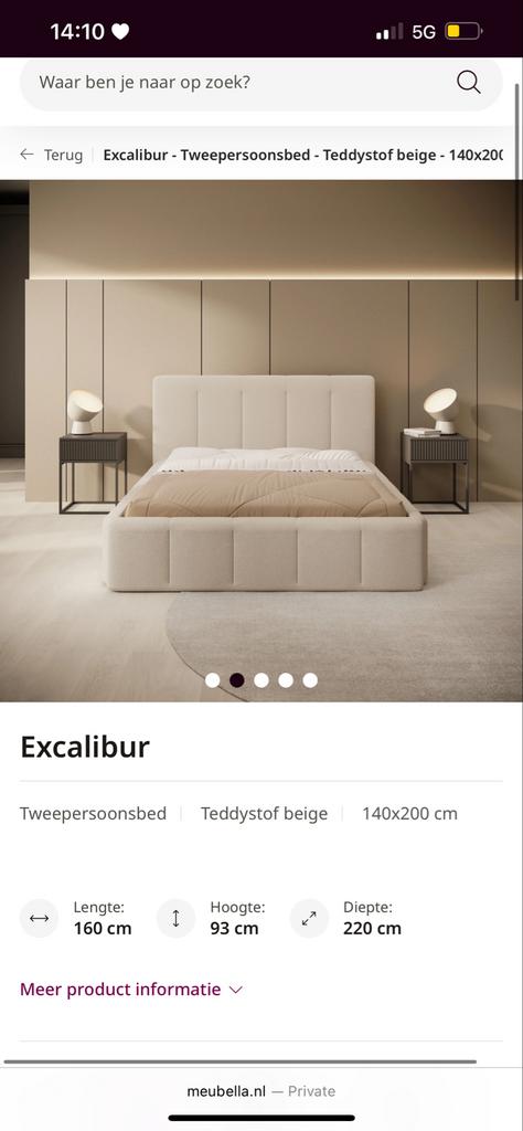 Nieuw modern cloud bed, Ophalen, Beige, Tweepersoons, 140 cm