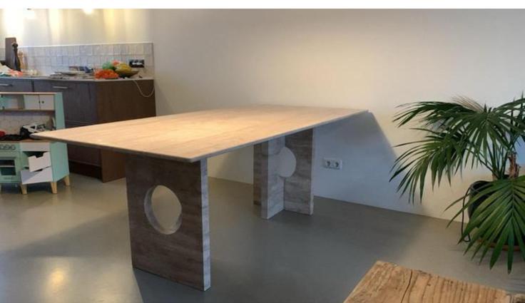 Travertin eettafel - nieuw & ongebruikt, Huis en Inrichting, Tafels | Salontafels, Ophalen, Nieuw, 50 tot 100 cm, Minder dan 50 cm