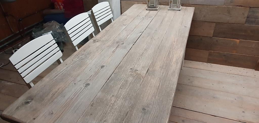 Eettafel 77 x 200 x h77cm, 150 tot 200 cm, Rechthoekig, Overige houtsoorten, 50 tot 100 cm