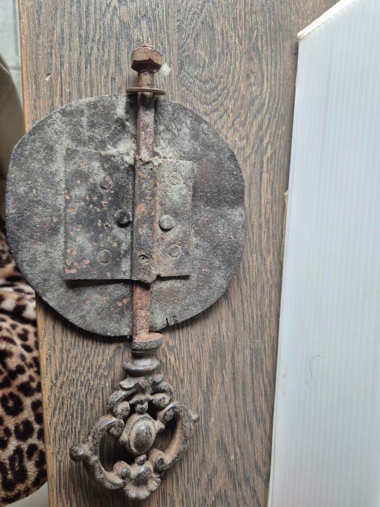 Antieke kachel afsluiter, Ophalen of Verzenden, Gebruikt, Hout, Houtkachel