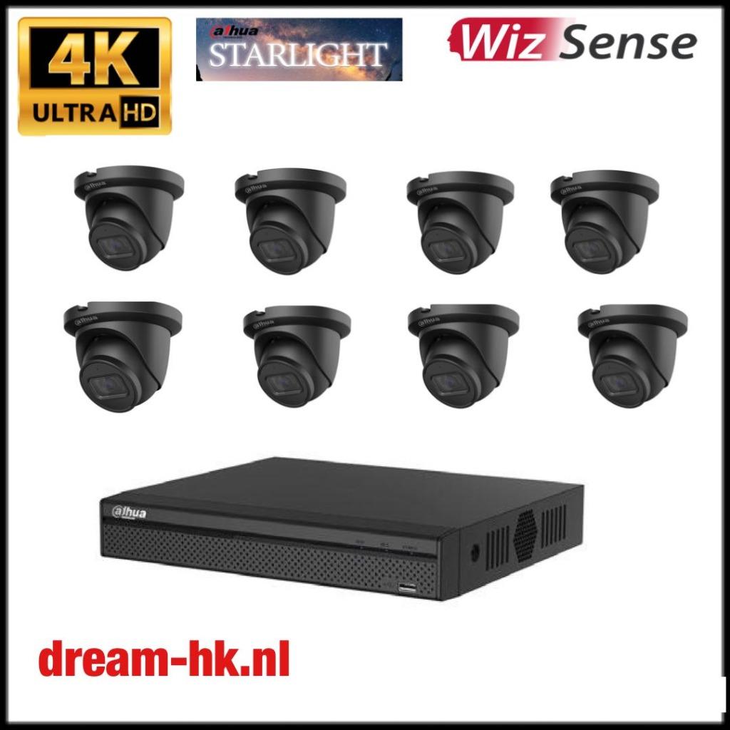 8MP Dahua Starlight WizSense IP POE set/8CH NVR+8x cameras, Audio, Tv en Foto, Videobewaking, Ophalen of Verzenden, Nieuw, Buitencamera