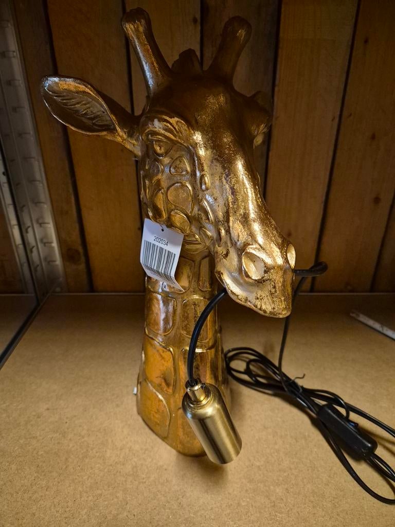 Goudkleurige Giraffe Lamp - 40cm, Ophalen of Verzenden
