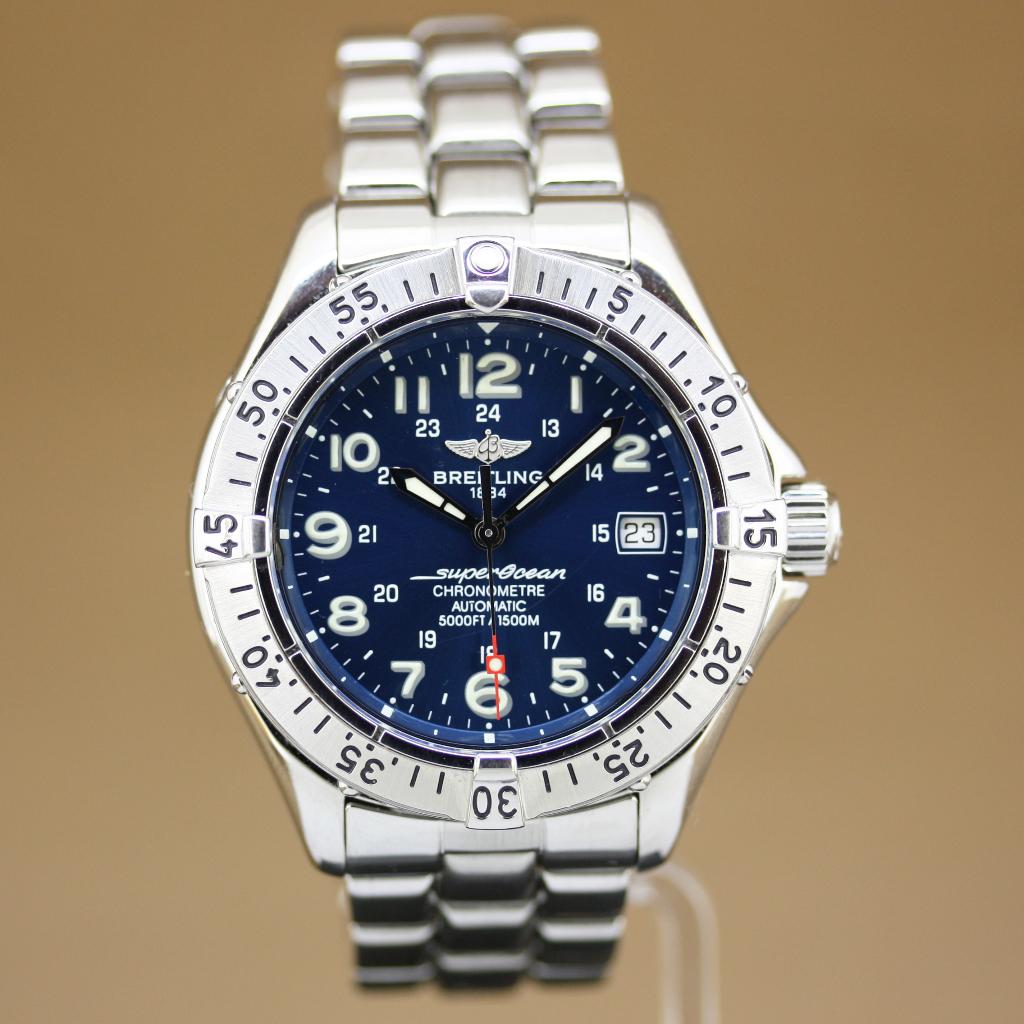 Breitling Superocean Automatic A17040, Sieraden, Tassen en Uiterlijk, Horloges | Heren, Gebruikt, Polshorloge, Breitling, Staal