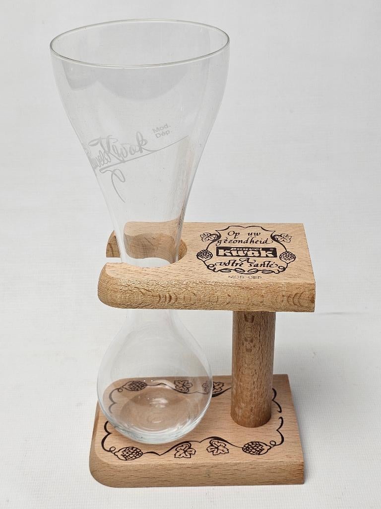 # Kwak Bierglas met Houten Standaard, Ophalen of Verzenden, Gebruikt, Bierglas