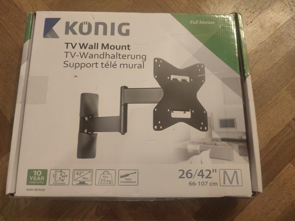 König TV Wandhouder 26-42 inch - Nieuw in doos, Audio, Tv en Foto, Televisiebeugels, Nieuw, Ophalen of Verzenden