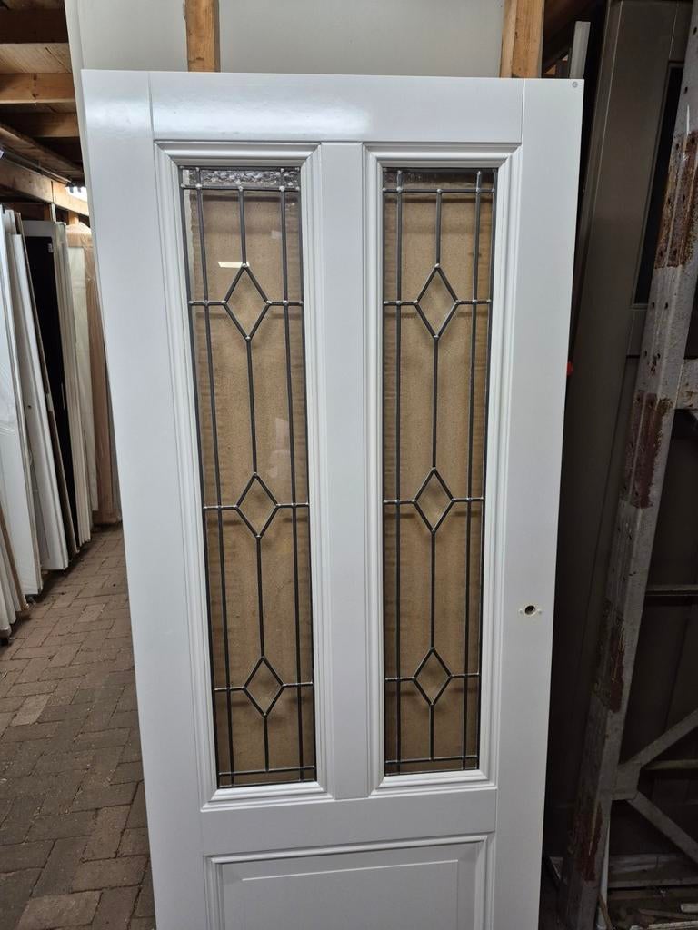 83x201,5cm binnendeur stomp glas in lood showmodel XB5, Ophalen, Cando, 80 tot 100 cm, .