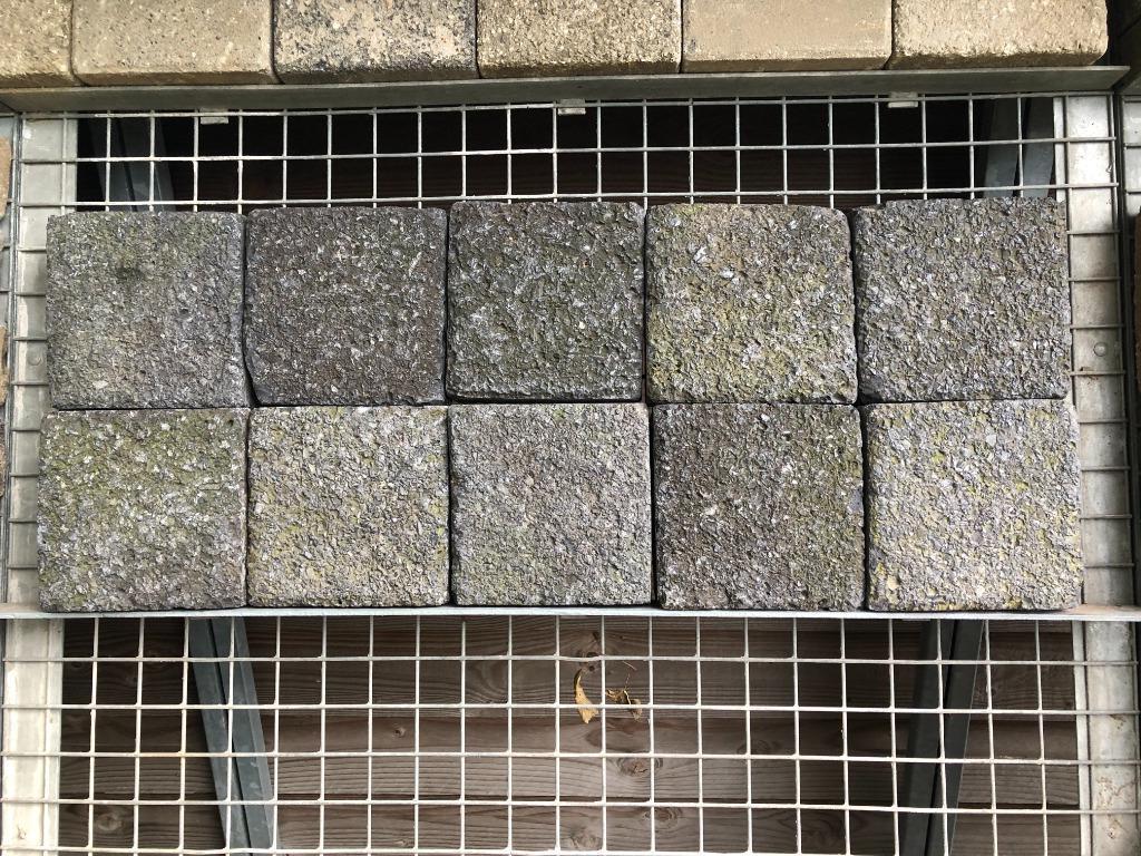 Natuursteenkeien, koperslakkeien, LOP, 20x20x8cm, antraciet, Tuin en Terras, Tegels en Klinkers, Gebruikt, Klinkers, Natuursteen