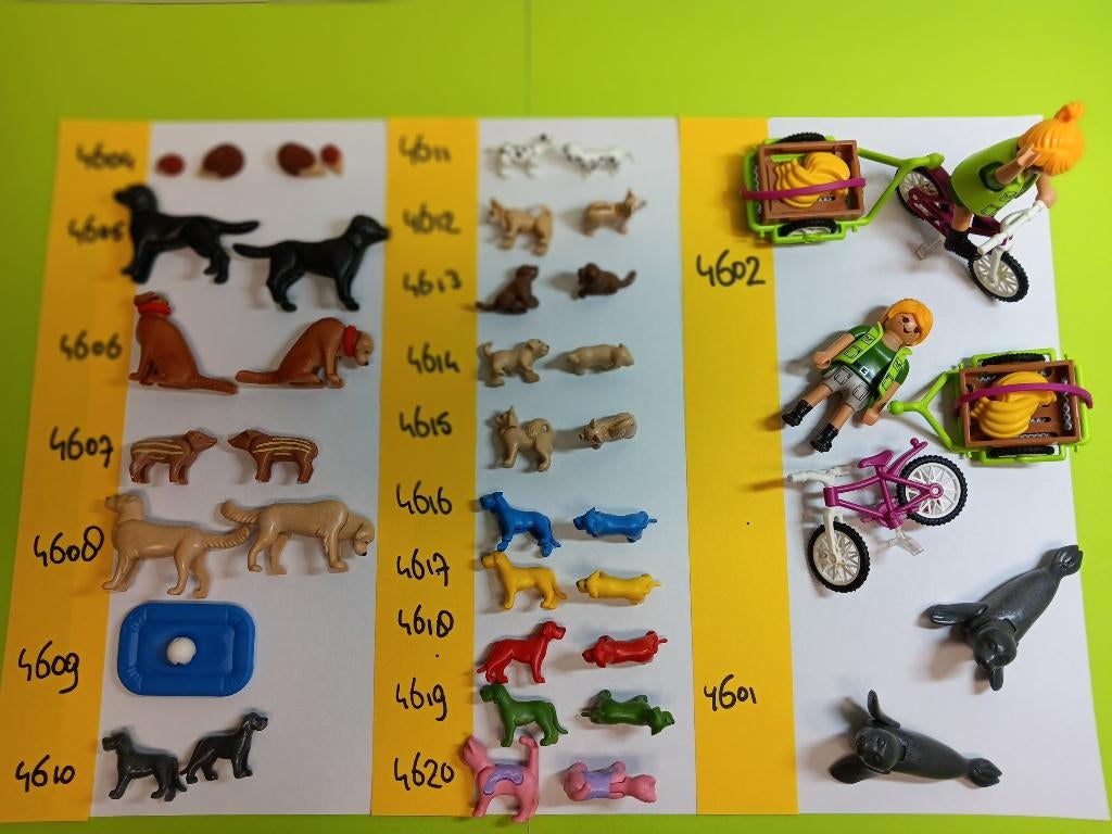 Playmobil Dieren 4601-20 Egel Hond Matras Fiets Zeeleeuw, Kinderen en Baby's, Speelgoed | Playmobil, Ophalen of Verzenden