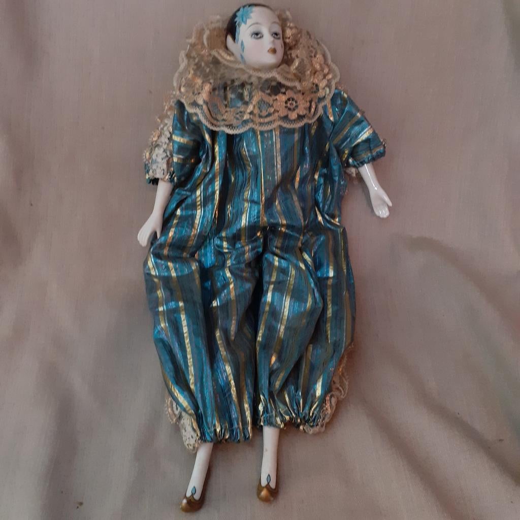 Vintage Venetiaanse Harlekijn,  pierrot, pop, Verzamelen, Ophalen of Verzenden