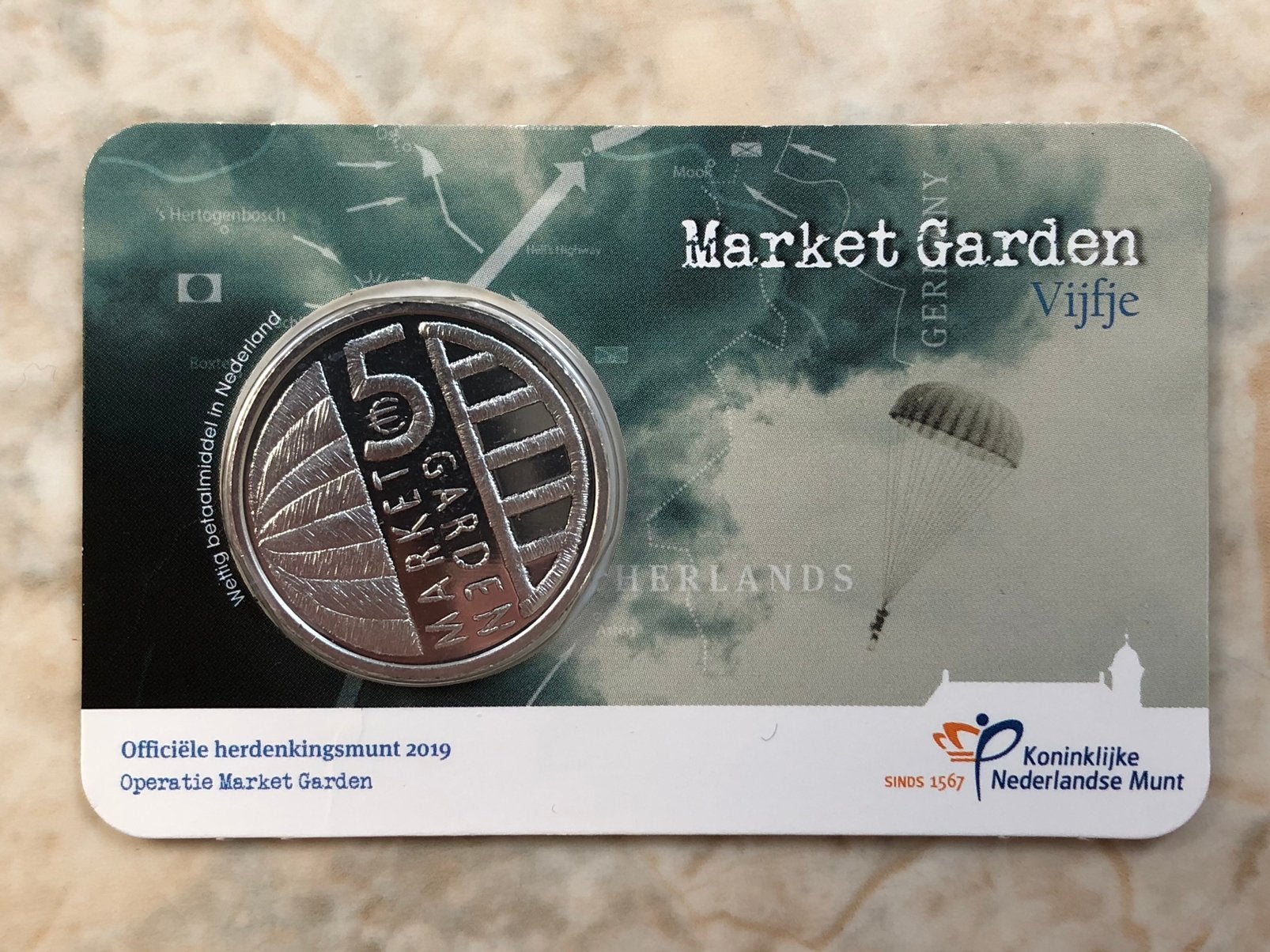 Market Garden Vijfje, Postzegels en Munten, Verzenden, Koningin Beatrix, Euro's, Losse munt