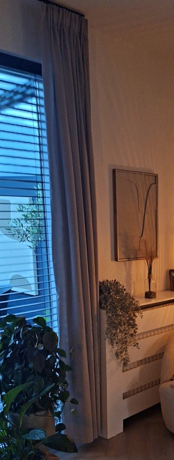 inbetween gordijn grijs/taupe, 143 cm, 255 cm, Ophalen of Verzenden, Zo goed als nieuw