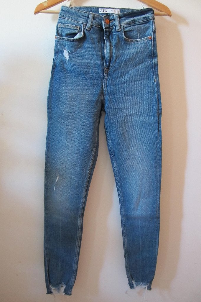 High waisted skinny jeans (ZARA), Blauw, Zara, Ophalen of Verzenden, Zo goed als nieuw