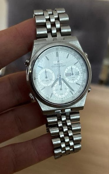 Vintage Seiko Chronograph 7A38 day date chronograaf - Staal, Seiko, Staal, Polshorloge, 1960 of later