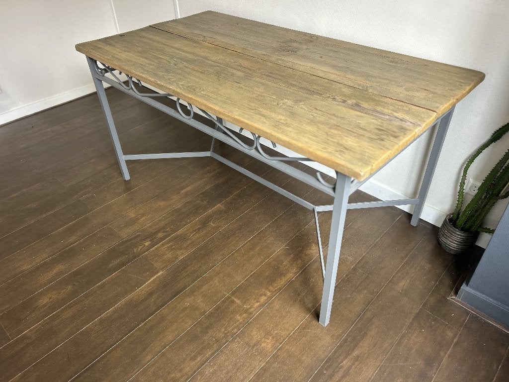 Leuke oude tafel ca. 90 x 180 cm, Huis en Inrichting, Ophalen, Gebruikt, 50 tot 100 cm, 150 tot 200 cm
