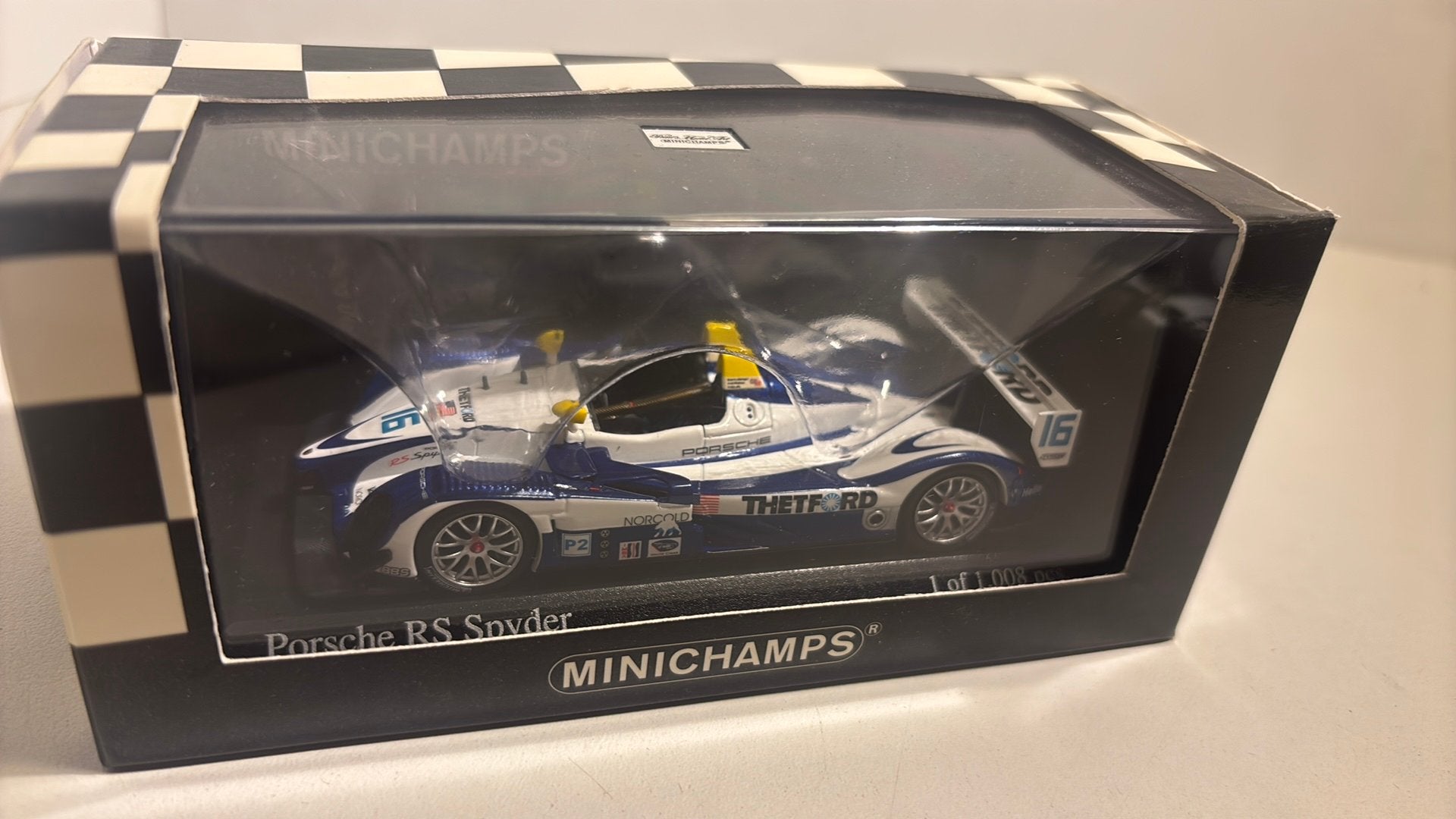 Porsche rs spyder alms gp 2007 minichamps 1.43, Auto, Ophalen of Verzenden, MiniChamps, A