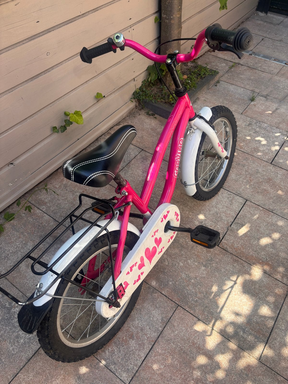 Roze kinderfiets 12 inch - Corvino, Ophalen, Gebruikt, Terugtraprem, 16 tot 20 inch