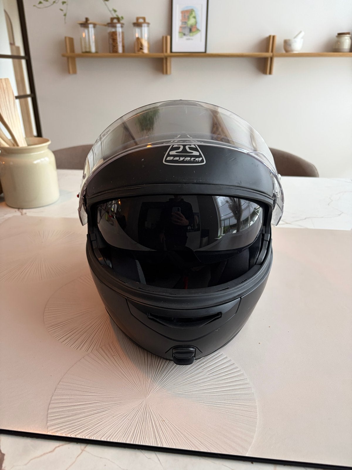 Bayard FF386 Systeemhelm - Mat Zwart - Maat XL, Motoren, Systeemhelm, Heren, XL, Tweedehands
