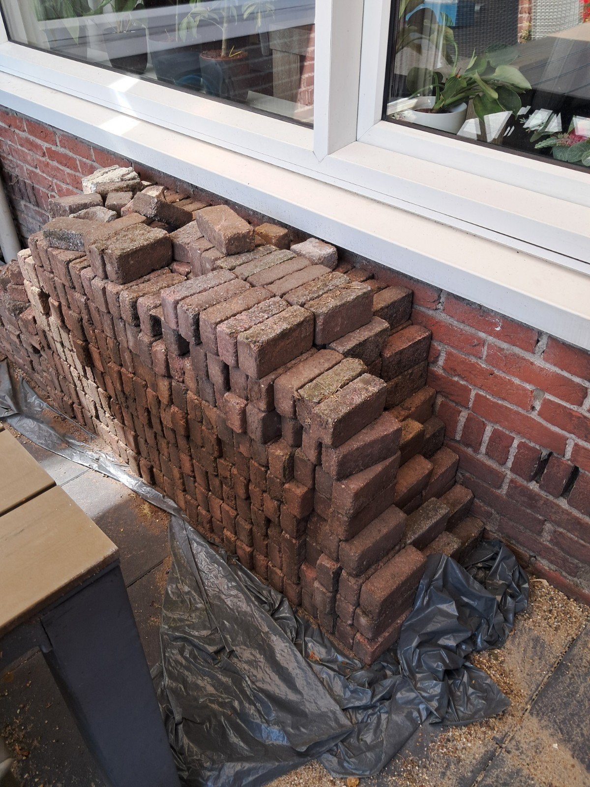 Terras stenen, Tuin en Terras, Tegels en Klinkers, Ophalen, Gebruikt, Beton, Klinkers