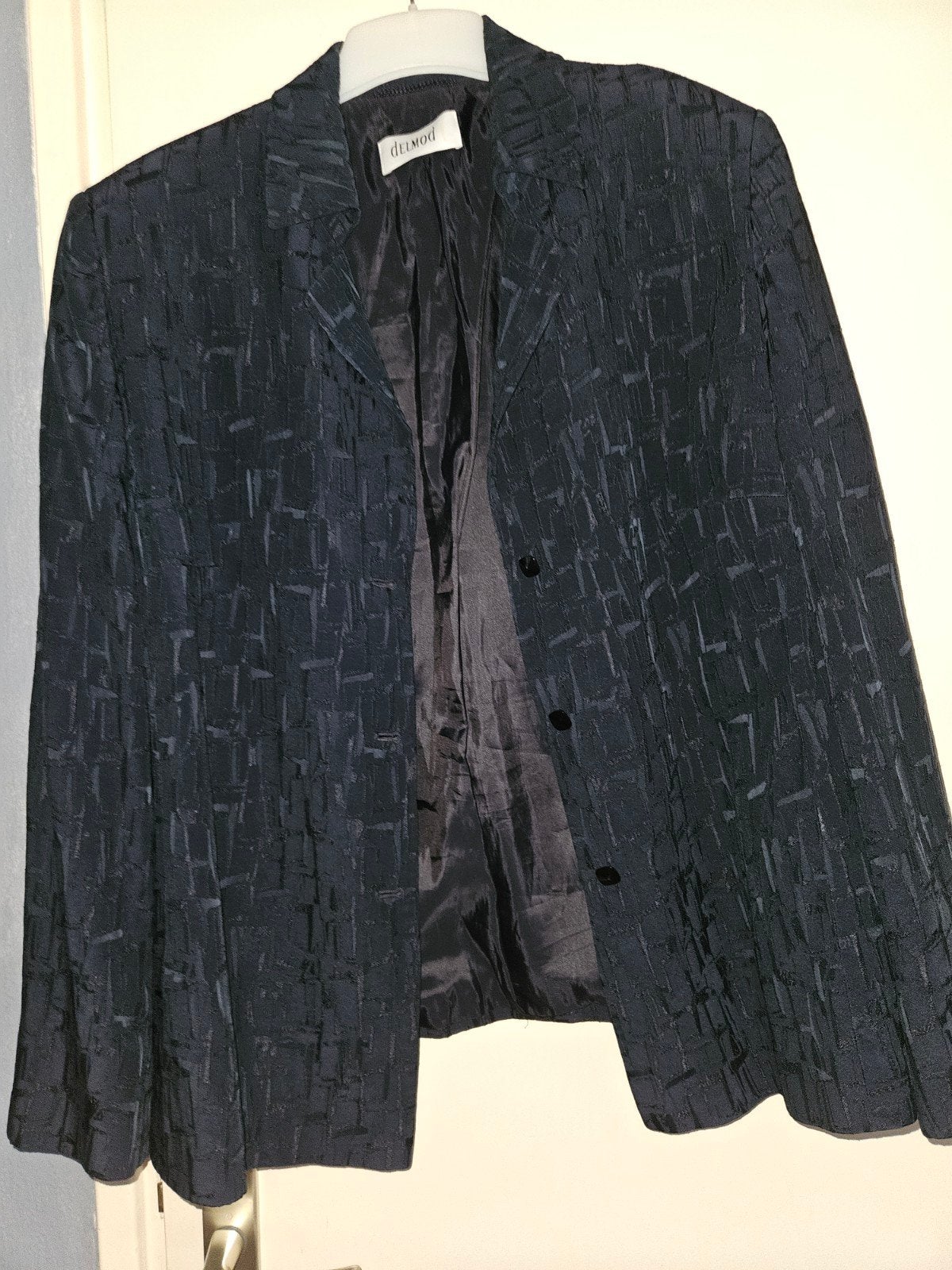 Elegant donker blauw Jasje van Delmod - Maat M, Maat 38/40 (M), Zwart, Delmod, Ophalen of Verzenden