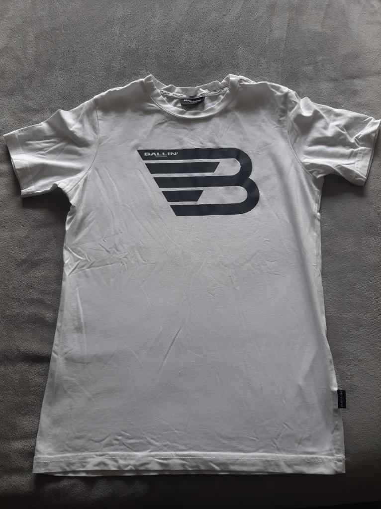 Mooi wit t-shirt Ballin. Maat 152, Gebruikt, Ophalen of Verzenden, Shirt of Longsleeve, Ballin