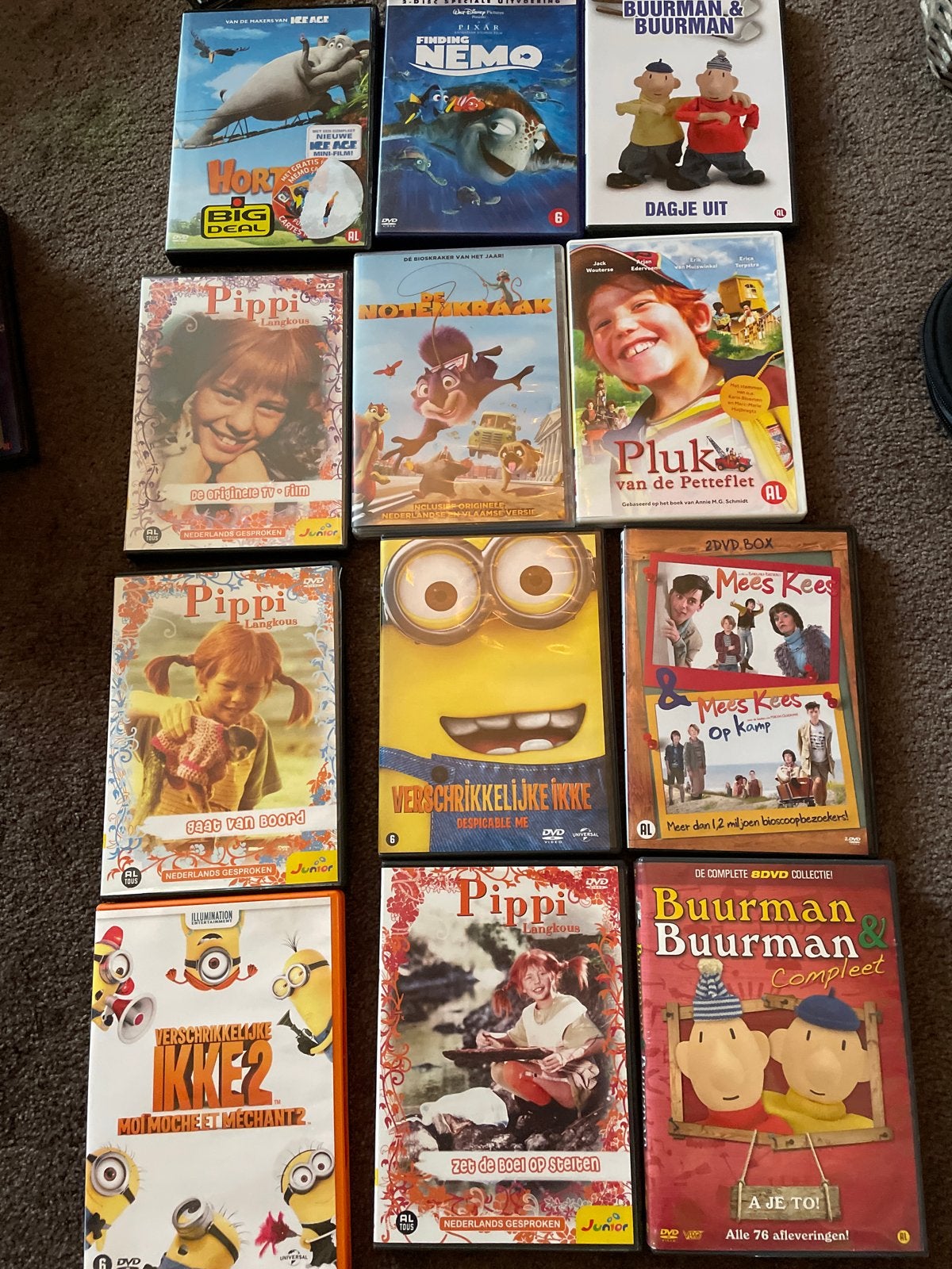 Grote collectie kinder-dvd's: Pippi, Buurman, Mees Keer, Gebruikt, Animatie, Alle leeftijden, Box/collectie