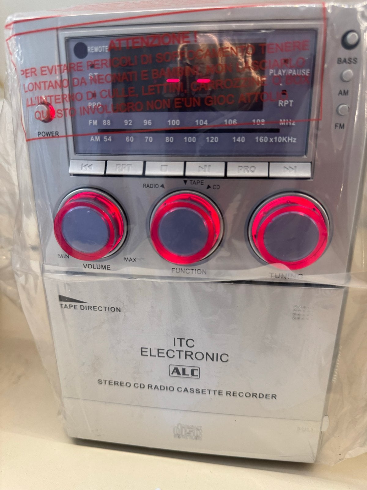 ITC Electronic Stereo Radio CD Cassette Recorder Model 2215, Cassettedeck, Nieuw, Microset, Ophalen