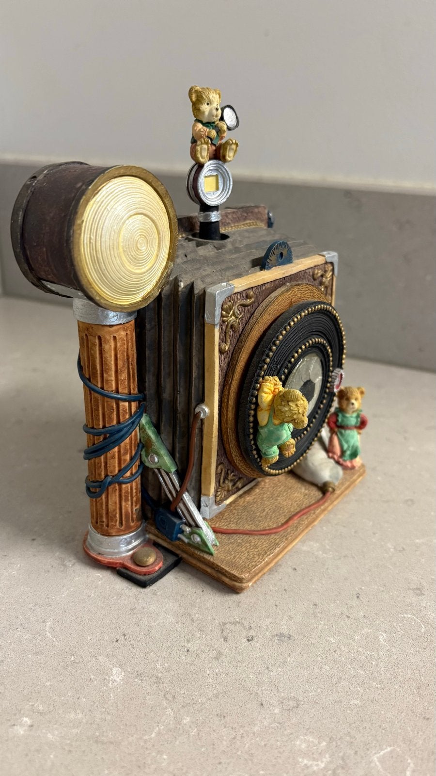 Vintage Camera Muziekdoosje met Schattige Beertjes, Verzamelen, Ophalen of Verzenden, Zo goed als nieuw