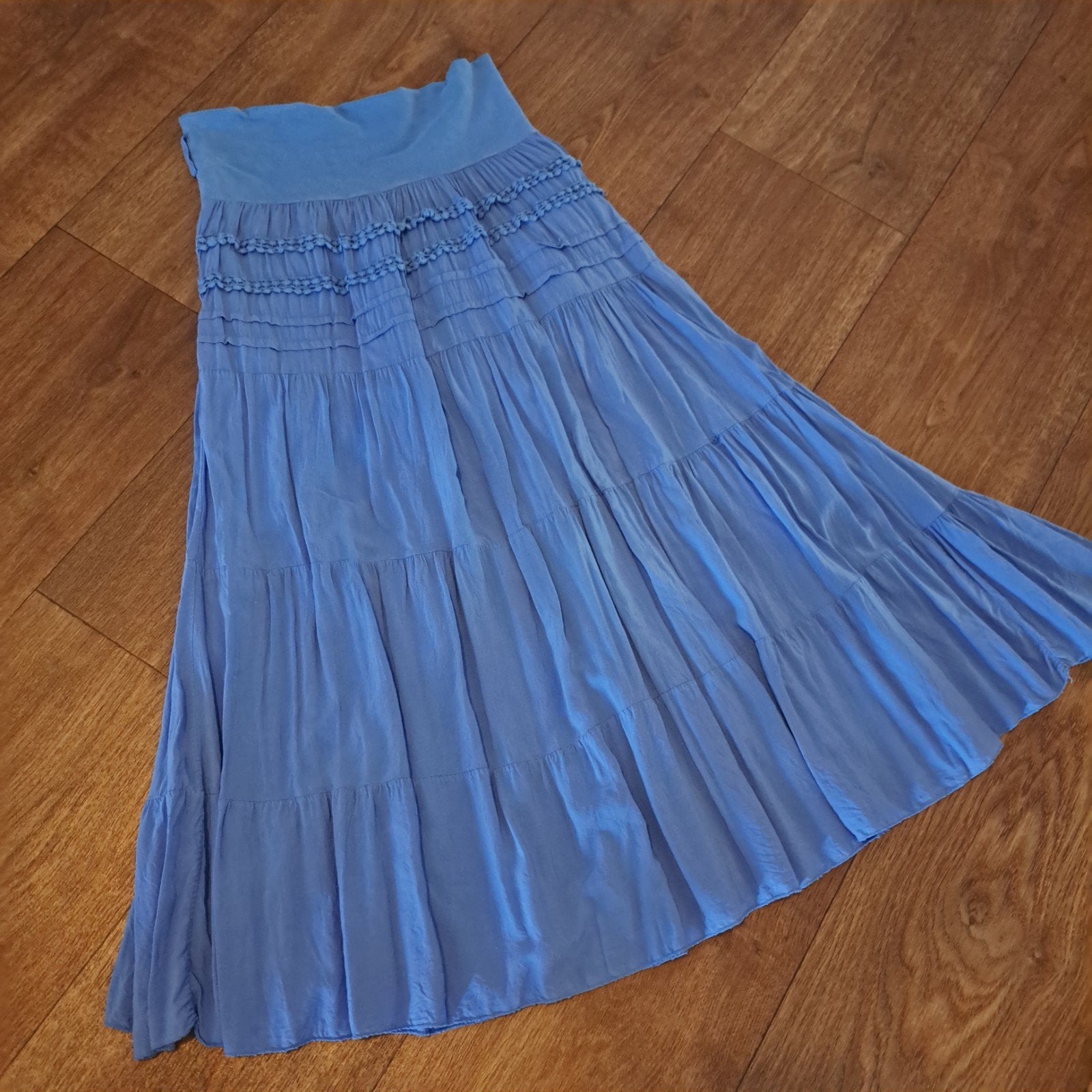 Boho rok blauw mt. M, Maat 38/40 (M), Blauw, Ophalen of Verzenden, Gedragen