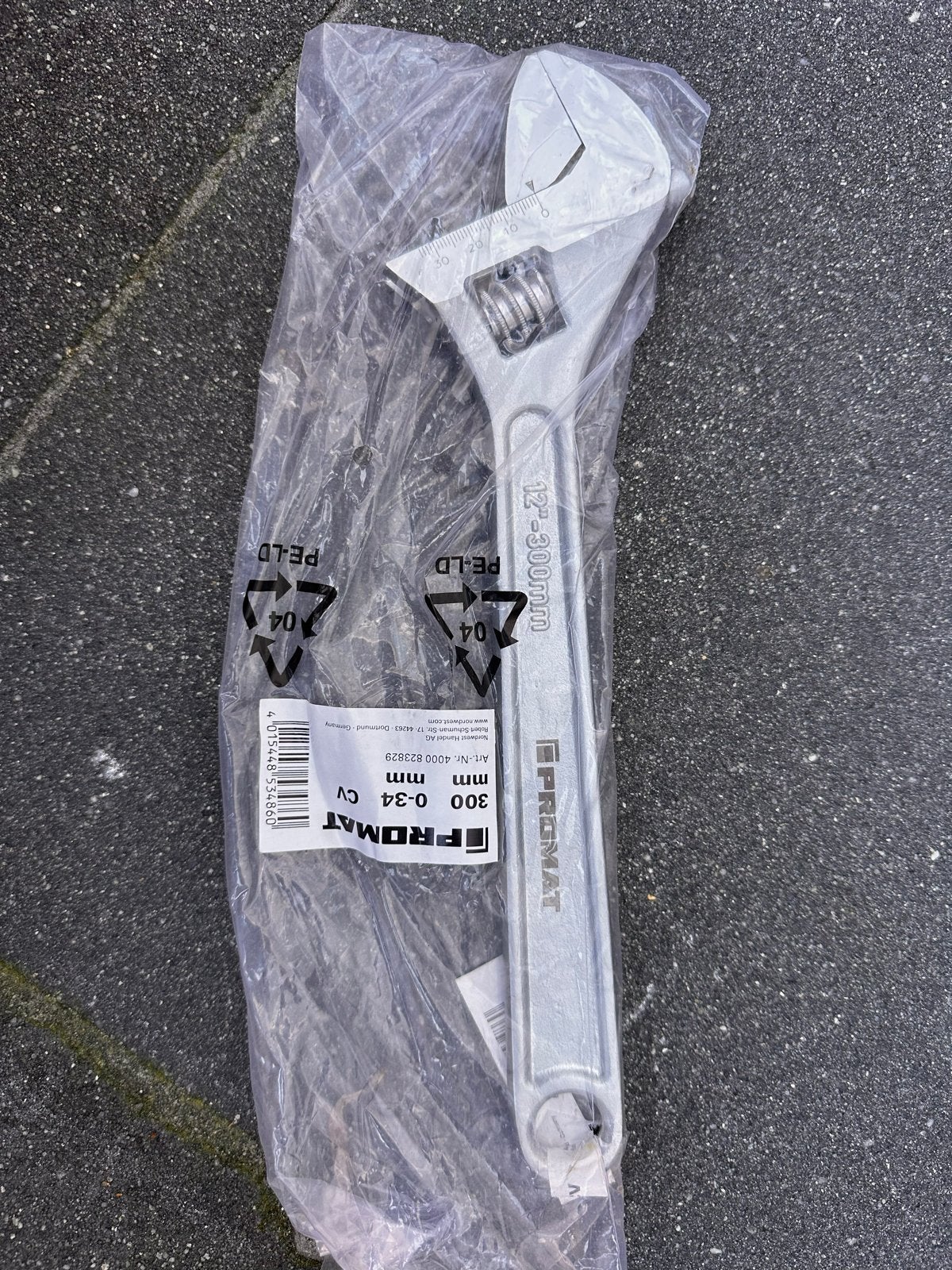 Promat verstelbare moersleutel 300mm, verchroomd, Ophalen of Verzenden, Nieuw, Sleutel/ratel, Overige merken