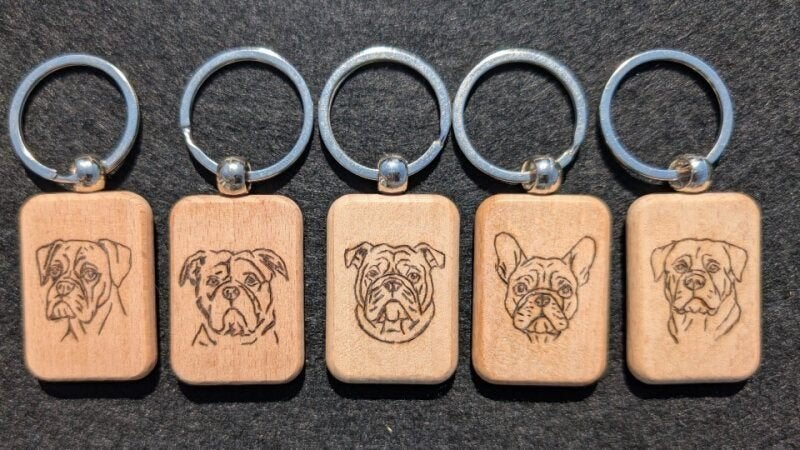Houten sleutelhanger, met de hand gemaakt (pyrografie, Ophalen of Verzenden, Nieuw, Overige typen