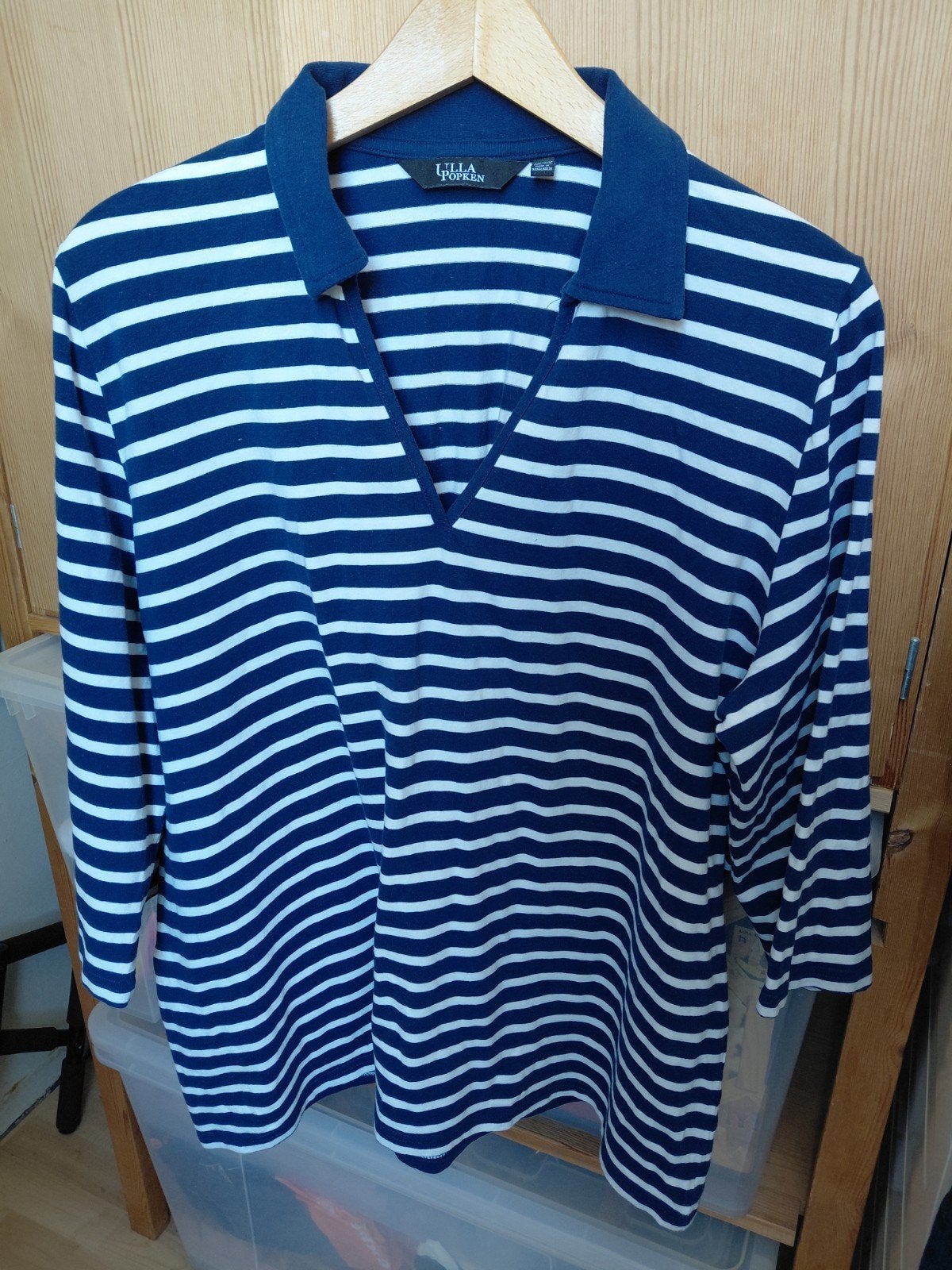 Ulla Popken gestreepte polo met lange mouwen, Kleding | Dames, Blauw, Ulla Popken, Zo goed als nieuw, Shirt of Top