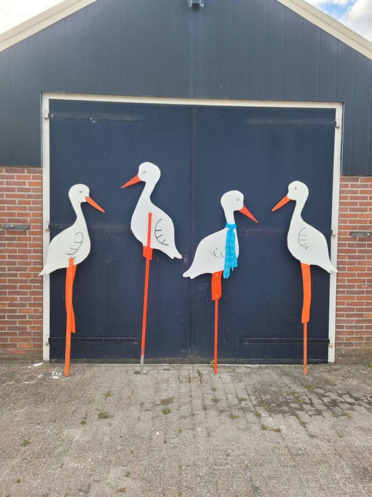 TE HUUR geboortebord ooievaar!, Ophalen, Zo goed als nieuw, Geboortebord