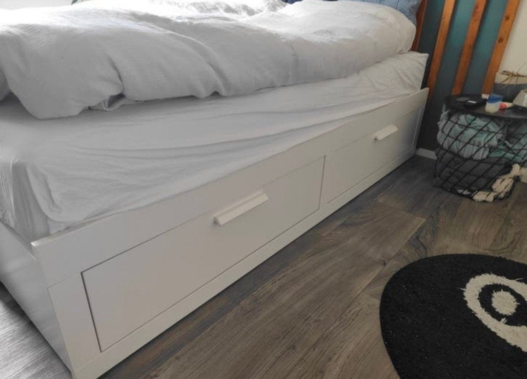 Bedbank 1 persoons 80 cmx200cm, Ophalen, Gebruikt, Wit, Tweepersoons