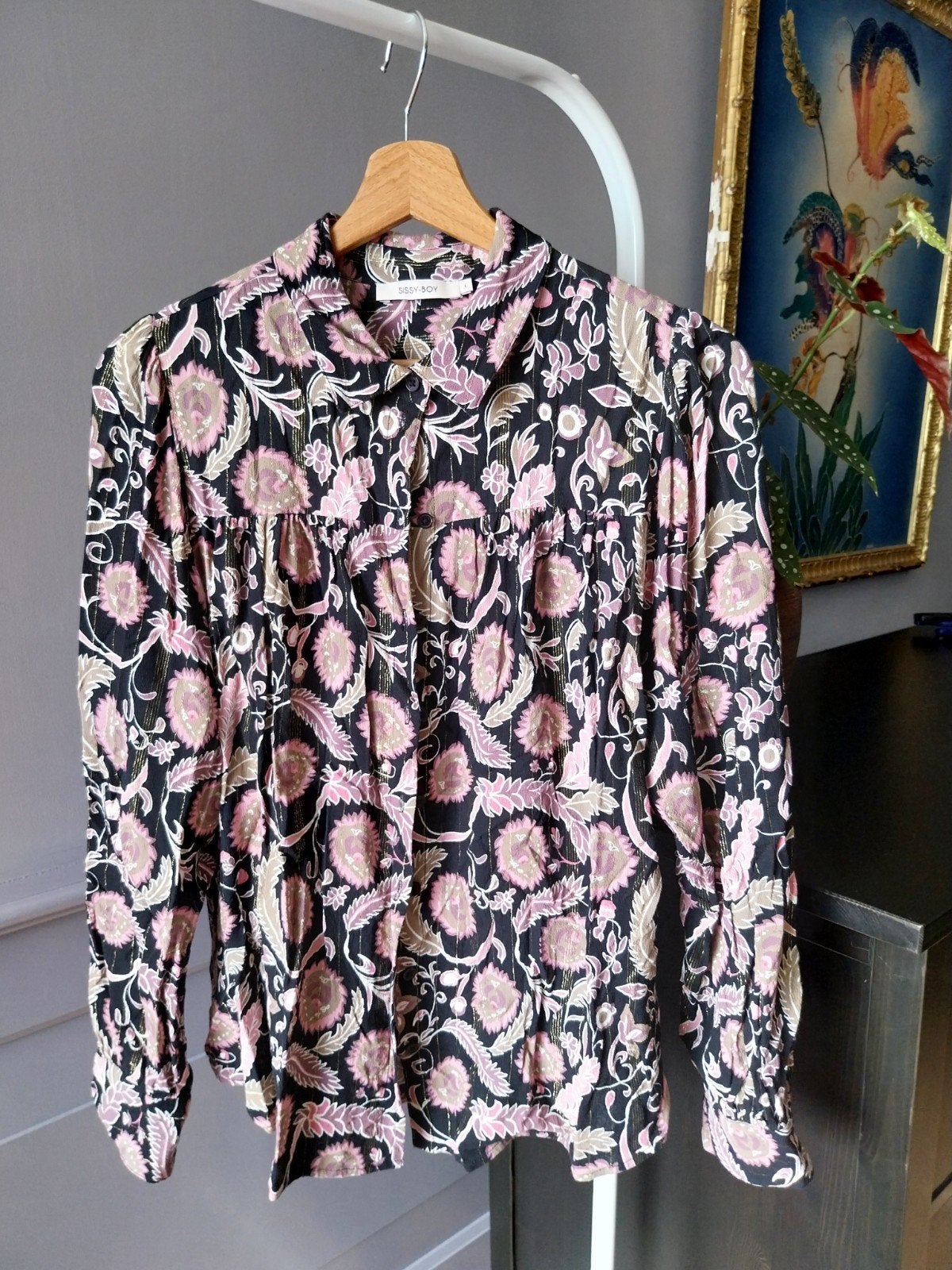 Sissy-Boy Blouse met Bloemenprint - Maat L, Zwart, Maat 42/44 (L), Sissy-Boy, Ophalen of Verzenden