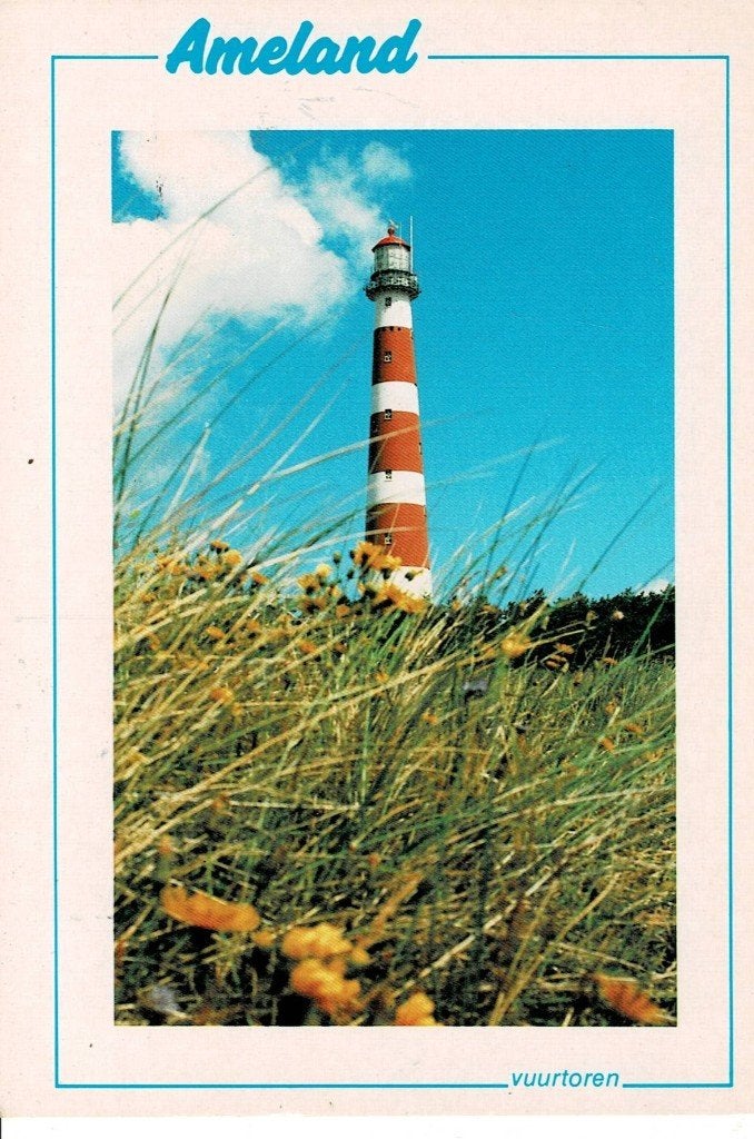 Ameland, Vuurtoren, Ophalen of Verzenden, 1960 tot 1980, Ongelopen, Waddeneilanden